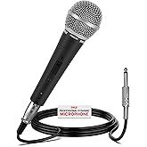 Pyle Professional Dynamic Vocal Microphone - Moving Coil Dynamic Cardioid Unidirectional Handheld Microphone with ON/OFF Swit