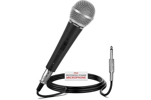 Pyle Professional Dynamic Vocal Microphone - Moving Coil Dynamic Cardioid Unidirectional Handheld Microphone with ON/OFF Swit