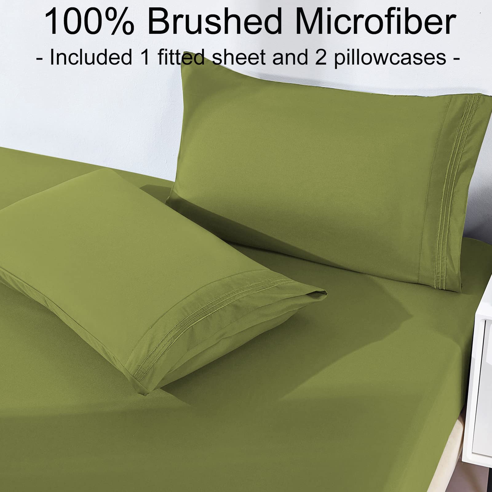 YIYEA Queen Fitted Sheet with Pillowcase, Premium