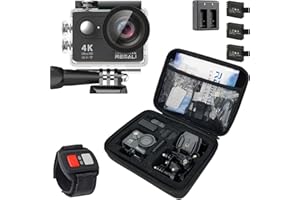 REMALI CaptureCam 4K60FPS Waterproof Action Camera 21-Piece Complete Kit and 3 Batteries — Amazing Family Sports Camera That Captures Best Moments — Great for Baseball, Fishing & Travel Adventures