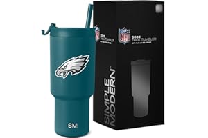 Simple Modern Officially Licensed NFL Philadelphia Eagles 30 oz Tumbler with Flip Lid and Straws | Insulated Cup Stainless Steel | Gifts for Men Women | Trek Collection | Philadelphia Eagles