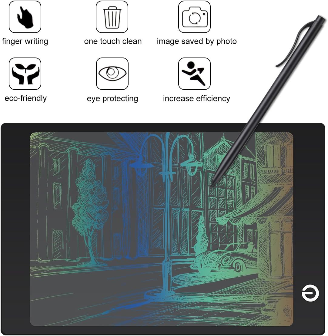 LCD Writing Tablet, 9.7-Inch Handwriting Pad Colorful Electronic Graphic Drawing Board for Doodling Draft Taking Notes Leaving Message Office Memo Gift for Kids