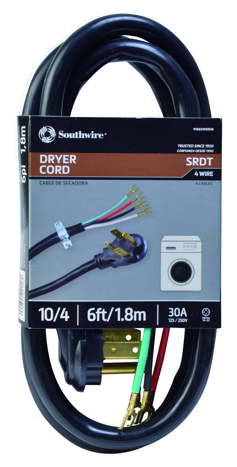 Amazon.com: Coleman Cable 09156 10/4-Gauge SRDT 30-Amp Dryer Power ...