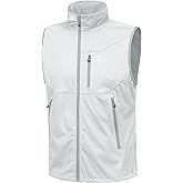 Little Donkey Andy Men's Lightweight Softshell Vest Windproof Sleeveless Jacket for Travel Hiking Running Golf