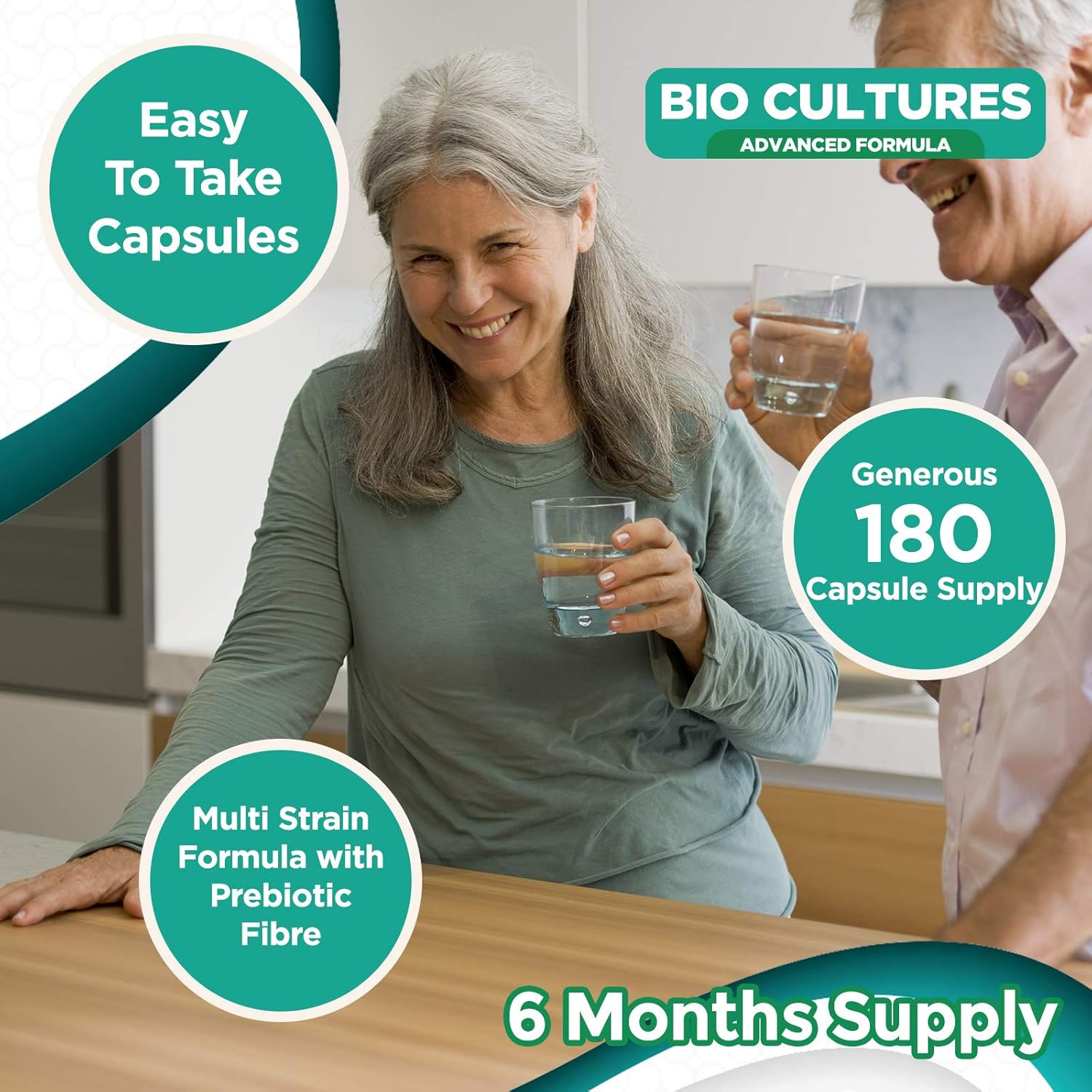 Bio Cultures Complex Probiotics & Prebiotics 50 Billion CFU, 6 Months Supply, Acidophilus & Saccharomyces Boulardii Probiotic - Image 4