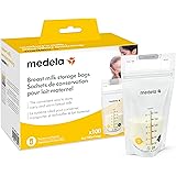 Medela Breast Milk Storage Bags, 100 Count, Ready to Use Breastmilk Bags for Breastfeeding, Self Standing Bag, Space Saving F