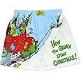Dr. Seuss The Grinch Holiday Men's Button Fly Boxer Lounge Shorts