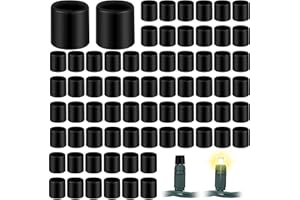 Maasechs 100pcs Christmas No Glow Caps for String Lights Wide Angle Soft Rubber String Lights Caps Black Christmas Blackout Light Cap Covers for 5mm Diameter LED to Hide Extra