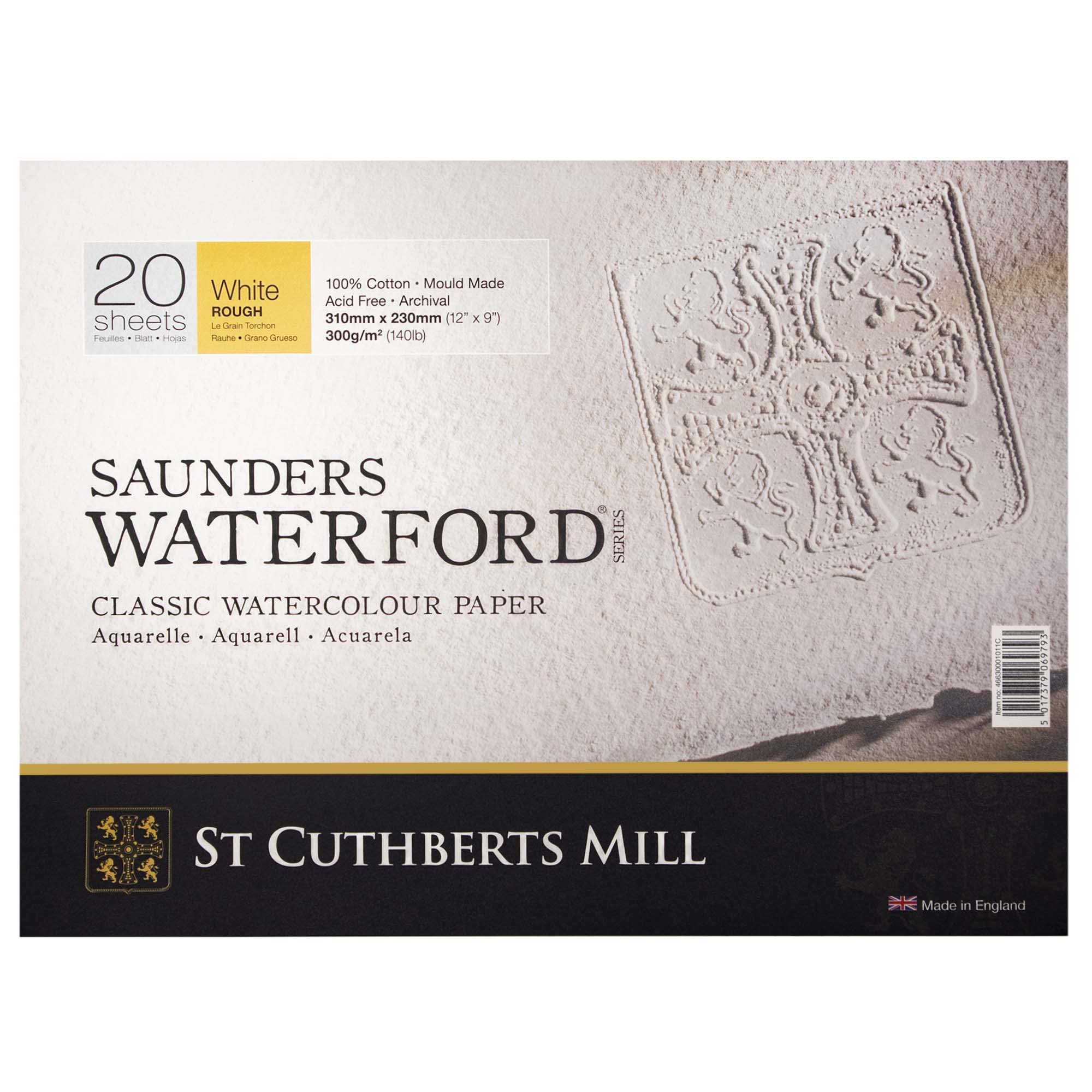 Saunders Waterford Glued Pad, White, 20 Rough Sheets, 23x31