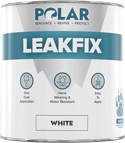 Polar Leak Seal Paint 1L White Waterproof Roof Sealant - Easy One Coat