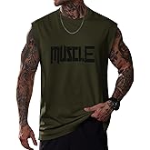 VOGSTART Men Graphic Muscle Tank Top Gym Workout Summer Casual Sleeveless Shirts (S-XXL)