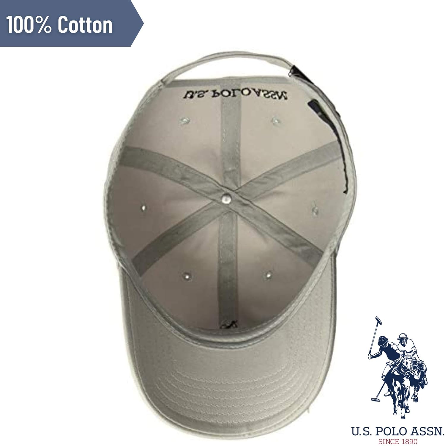 U.S. Polo Assn. Small Pony Logo Baseball Hat, Adjustable Cap Light Grey at  Men’s Clothing store