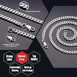 Stainless Steel Necklace for Men 26 inch 6MM Mens