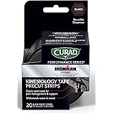 Curad Performance Series IRONMAN Kinesiology Tape, Black, 2 in x 10 in, 1 Roll of 20 Precut Strips