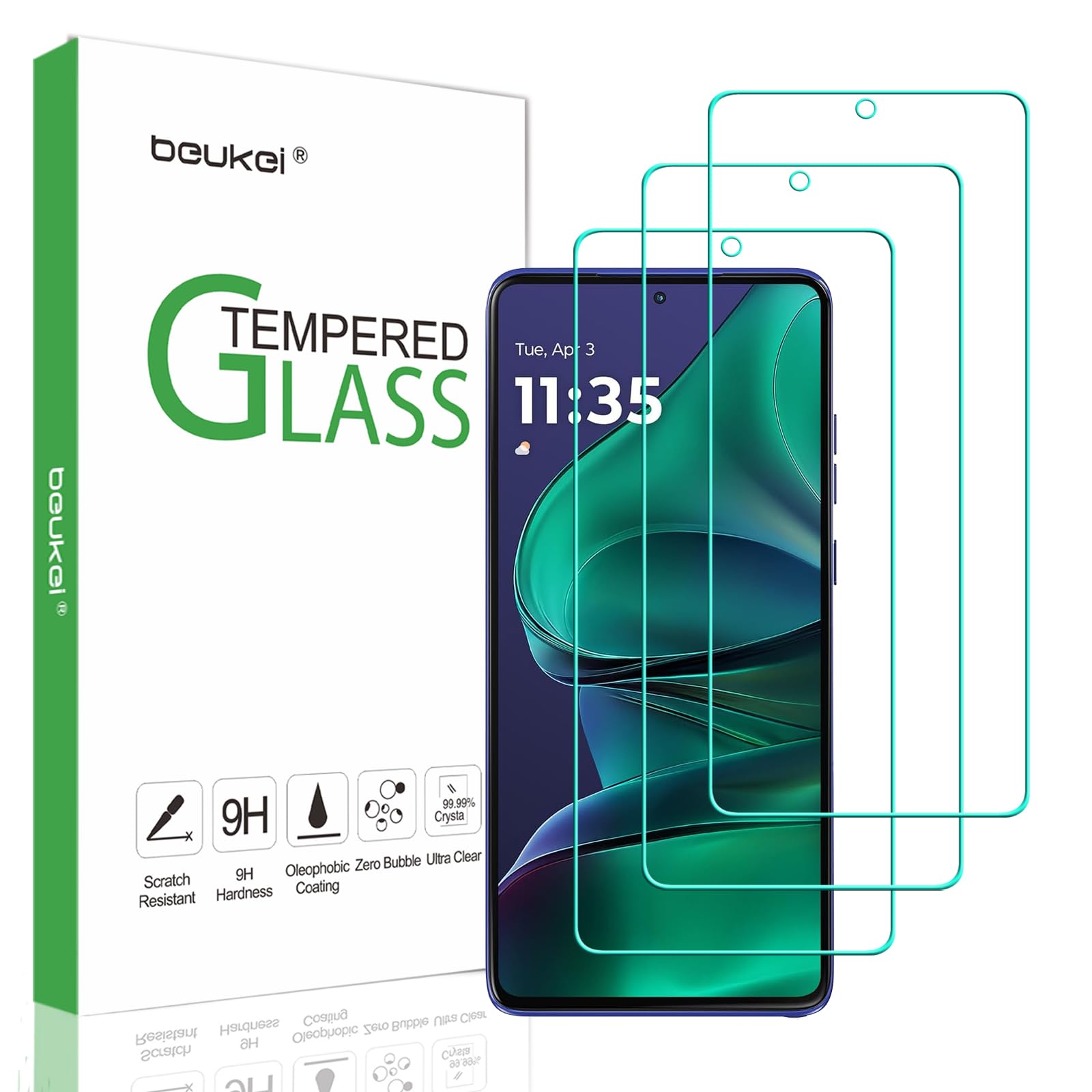 Photo 1 of beukei (3 Pack) Designed for Motorola moto g stylus (2025) Screen Protector Tempered Glass,Touch Sensitive, Case Friendly, 9H Hardness