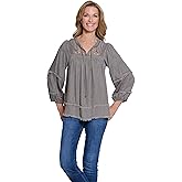 MULTIPLES Womens Clothing | Three Quarters Raglan Sleeve Top | Dressy & Casual Clothing for Women