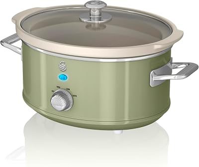 Swan Retro Slow Cooker 3.5L 200W Green SF17021GN with 3 Temps