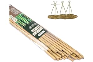 Cambaverd Bamboo Stakes 4ft Natural Plant Stakes for Tomatoes, Beans, Climbing Plants Support - 25 Pack Bamboo Sticks for Plants
