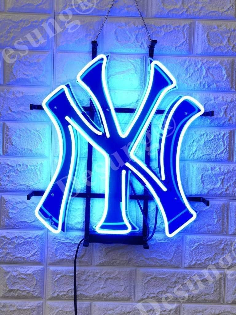 Desung 18"x14" New York Sports Team NY Yankee Neon Sign Light (MultipleSizes) HD Vivid Printing Tech Handmade Man Cave Beer Bar Pub Lamp VD19