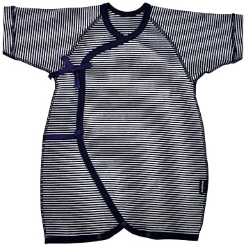 Amazon アンナニコラ ボーダー コンビ肌着 50 60cm ネイビー I 14048