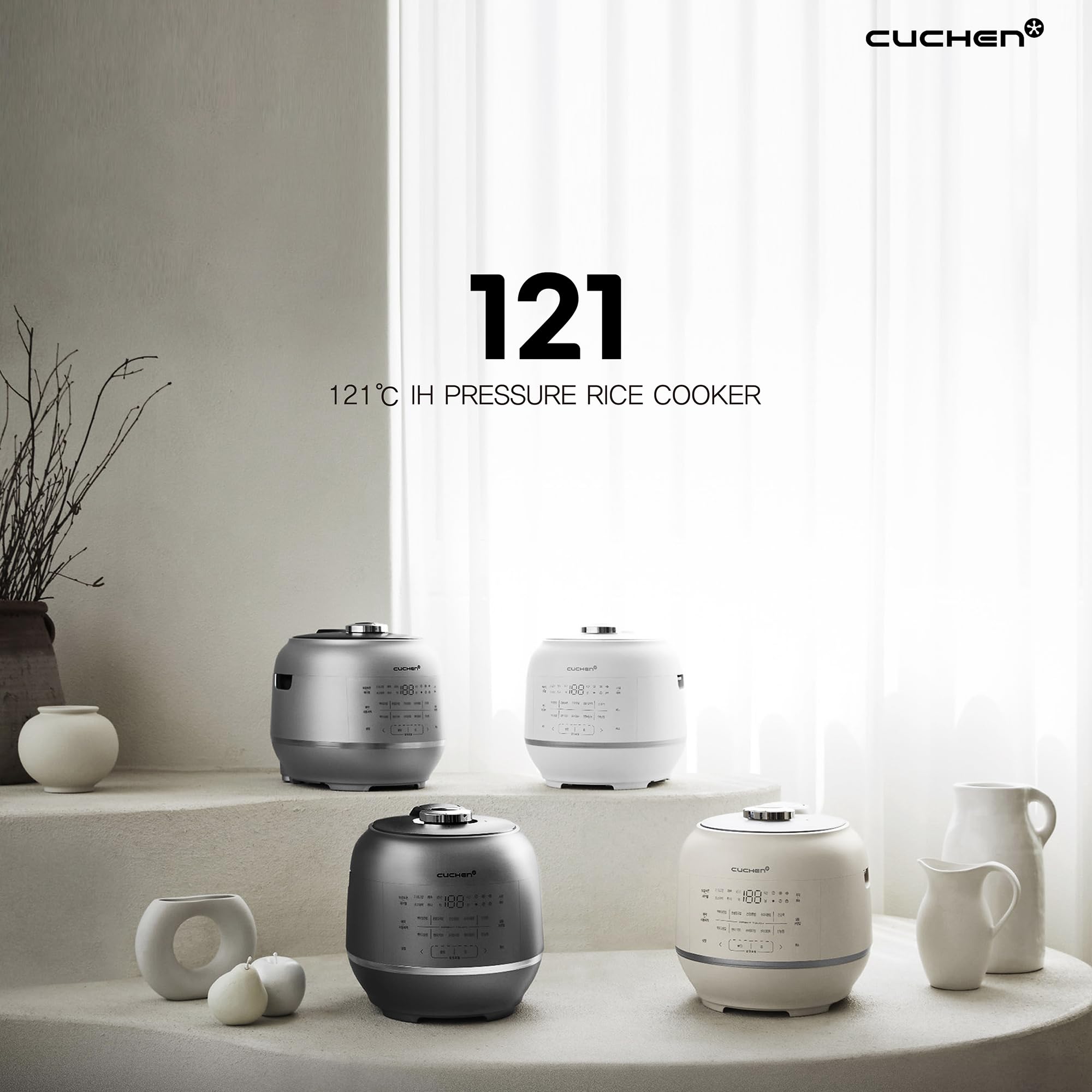 CUCHEN CRT-RPK1070WUS | IH Heating | 2.1 Ultra High-Pressure Induction Heating Rice Cooker 10 Cup (Uncooked) (1.14 quarts): 6 person serving / per use | Full Stainless Power Lock System | Auto Steam Clean | Voice Guide | Made in Korea | White