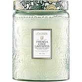 Voluspa French Cade Lavender Candle, 18 oz, Coconut Wax Blend, Scented Candles for Home, 100 Hour Burn Time, Candle Jars