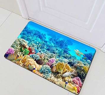 Vida Marina submarina Coloridos Peces y corales Alfombrilla Delantera