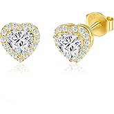 34-Piece Full Moissanite Stud Earrings for Women | 0.6-1ct Center + 32 Accent Gems | Hypoallergenic Gift Set for Wife, Mom, Bride, Birthday Gifts