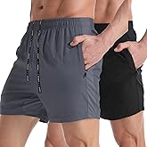 VPOS Gym Shorts for Men 5 Inch - Lightweight Mens Athletic Shorts Quick Dry Workout Running Shorts with Zipper Pockets