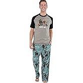 LazyOne Pajama Sets For Men, Short Sleeve Cotton Pajama Shirt and Pants with Funny Animal Prints, Comfy Pajamas For Men