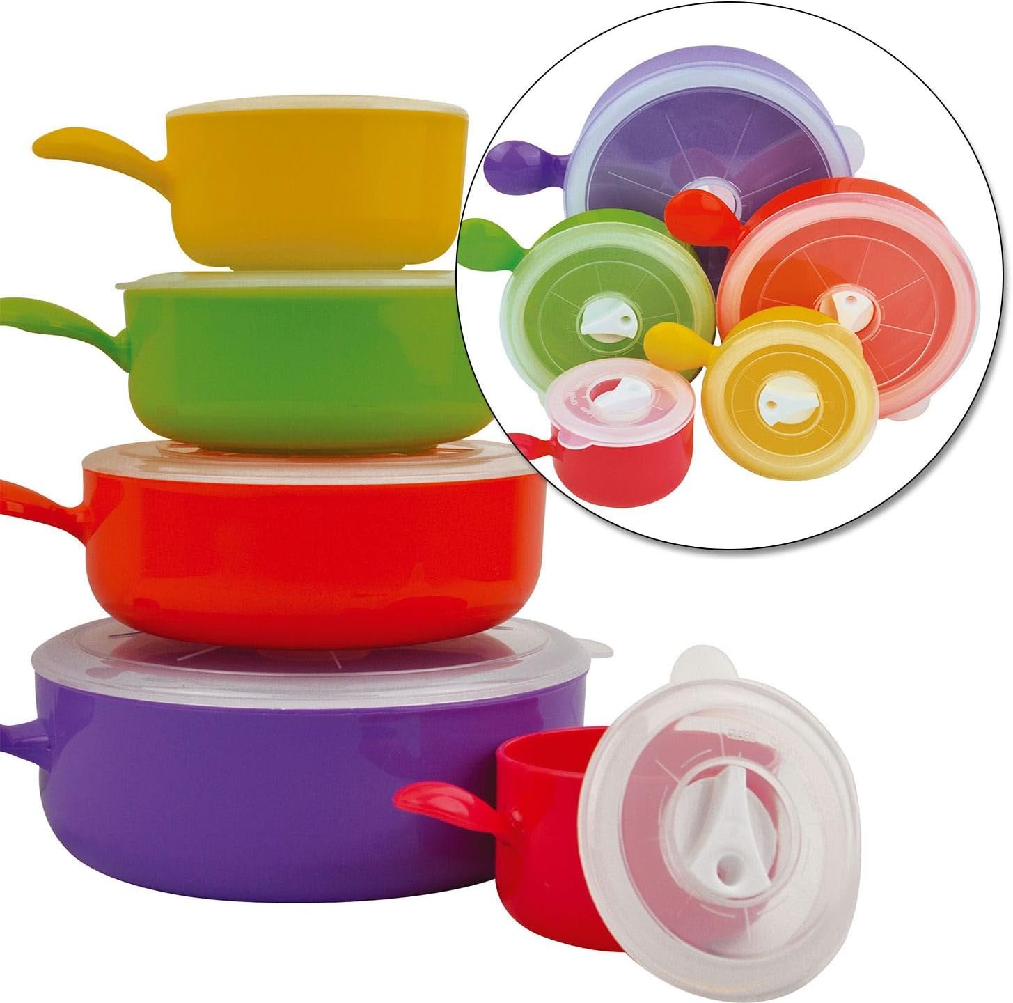 Taylor & Brown® 10pc Coloured Microwave Food Cooking Bowls Set With