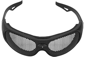Yulatik UV400 Wire Mesh Safety Goggles, Lightweight Impact Resistant Iron Mesh Pattern Multifunctional Wind Goggles for Men & Women Outdoor Game Fans