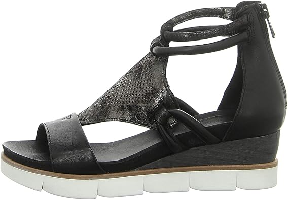 black metallic sandals