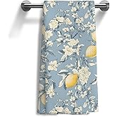 WOOGCHEIR Coquette Vintage Bow Yellow Lemon Kitchen Towels ,Chinoiserie Kitchen Dish Towels , Summer Themed for Kitchen Bathroom Decor, 16x24 Inch