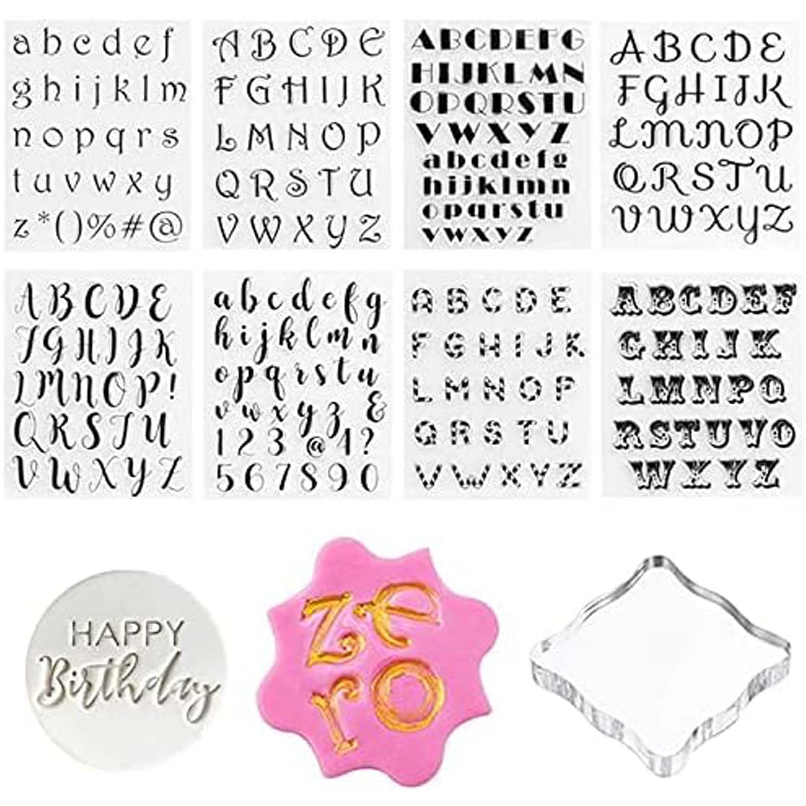 Pack of 9 Alphabet Cake Stamp Tools Fondant Cookie Biscuit Moulds