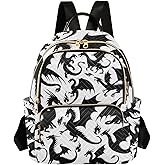 YANENDIE Mini Backpack for Women Silhouette Dragon Mini Backpack Purse Lightweight Small Daypack, 8.5L