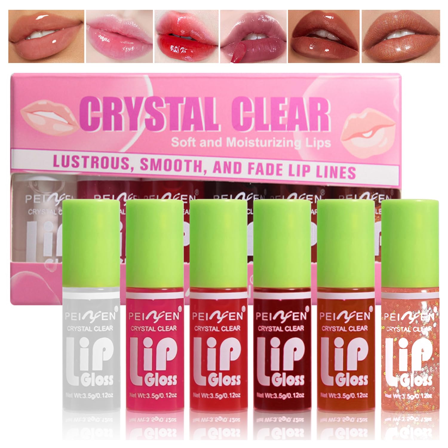 Yasovigi 6 Colors Lip Oil Lip Stain, Watery Lip Oil Lip Tint Stain Set, Liquid Lipstick Lip Gloss Moisturizing, Multi-use Lip and Cheek Tint, Non-Sticky, High Pigment (Type A)