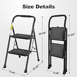 HBTower 2 Step Ladder, Step Stool for Adults,2 Step
