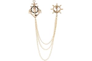 Knighthood Brooch Pin Wheel Anchor Rudder Chain Tassel Suit Collar Brooch Lapel Pin Accessories for Men Women