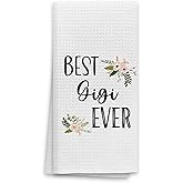 OHSUL Grandma Kitchen Towels, Gigi Gifts, Best Gigi Ever Dish Towels, Grandma Gifts, Mother's Day Gigi Floral Hand Kitchen Towels, Dish Tea Hand Towels for Kitchen Bathroom Decorative 16x24 Inch