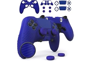 Foamy Lizard Eclipse PS5 Edge Controller Skin Combo Set | Dock Compatible, Protector Decals, Anti-Slip Soft Gel Silicone Cover, Faceplate Shell & Thumb Grips for PlayStation 5 DualSense Edge (Blue)