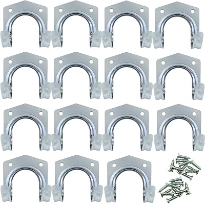 SOL 15pk DIY Tool Hooks Metal Aluminium Garage Storage with 30 Screws