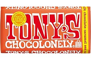 TONY'S CHOCOLONELY Tony’s Chocolonely Belgian Milk Chocolate Candy Bar With Caramel & Sea Salt for Snacks, Chocolate Bar for Party Favors, Gifts, or Gift Basket, 32% Cacao, Made From Quality Fairtrade Cocoa, 6.35 Oz