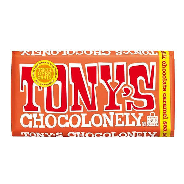 TONY’S CHOCOLONELY BELGIAN MILK CHOCOLATE CANDY BAR WITH...