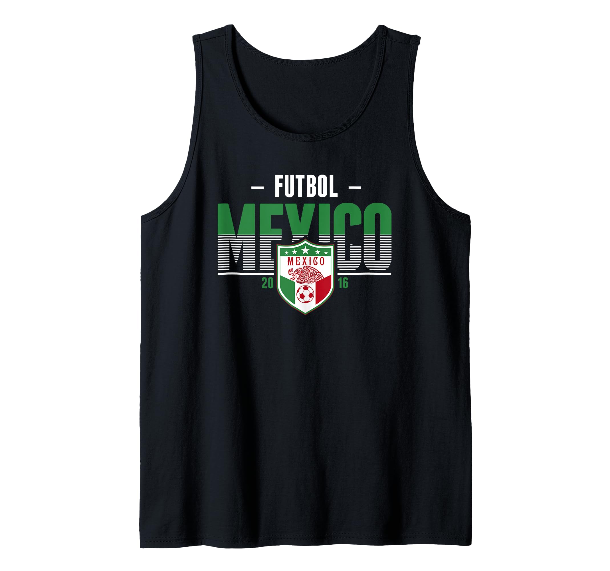 Mexico Striped Text 2016 Football Tank Top