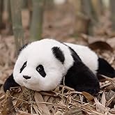 Chongker Weighted Panda Stuffed Animals, Panda Plush for Companion “MengLan”, Handmade Realistic Giant Panda Plush 4 LBS, 18" Lifelike Animals