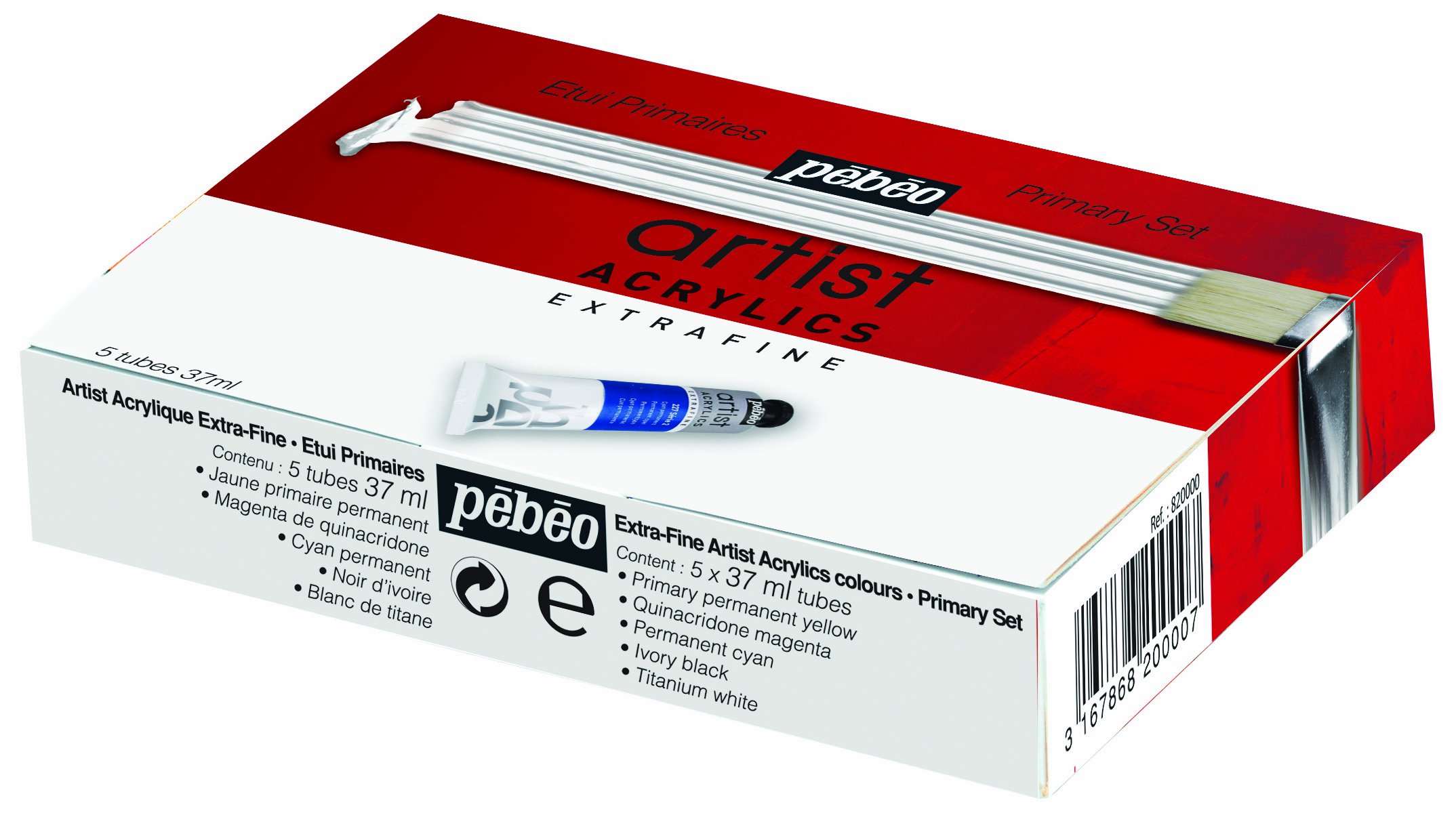 Pébéo 820000 Fine Arts Artist Selection of 5 Acrylic Oil Paint Tubes 37 ml Extra Fine