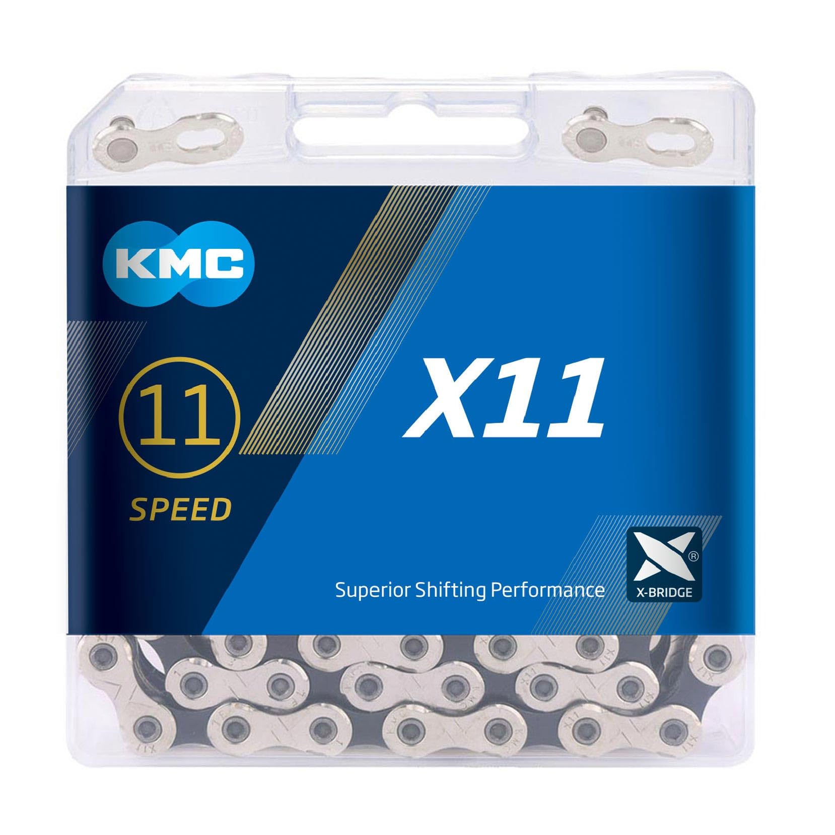 KMC X11 11 Speed Chain, Silver/Black, 118 Link — image 1