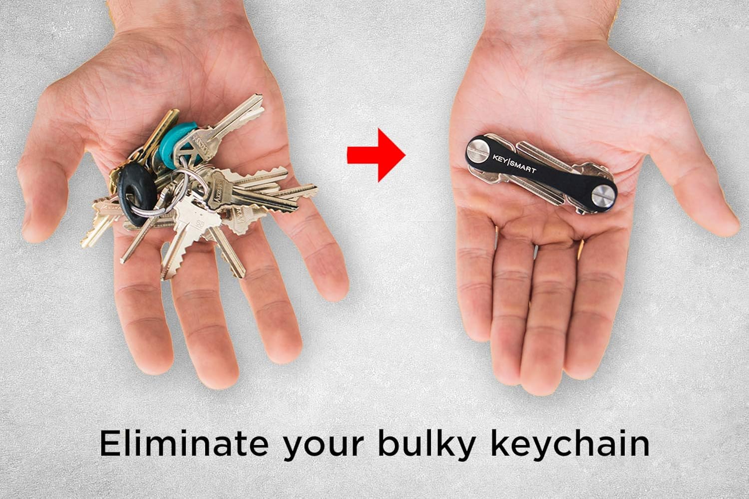 KeySmart Classic - Compact Key Holder and Keychain Organizer (up to 14 Keys, Black): Office Products