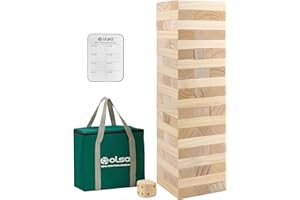 OLSA Giant Tumble Tower, Toppling Timber Game with Carrying Bag-Classic Indoor & Outdoor Family Games (2.2 Ft to 5 Ft)